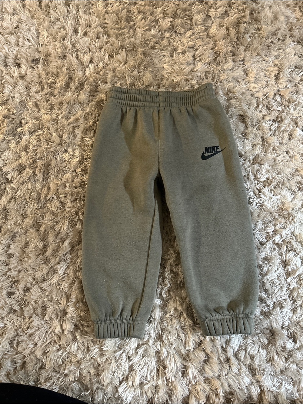 Nike Kids Olive Fleece Joggers with Black Logo